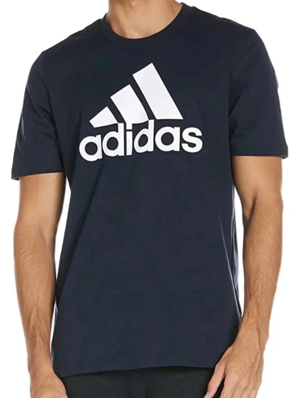 ADIDAS Amplifier Big‎ Logo Tee NEW Men’s Size L Black White Graphic T-shirt NWT